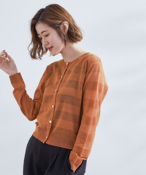 grove / グローブ カーディガン・ボレロ | シアーボーダーカーディガン | 詳細5