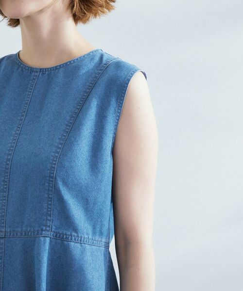 grove / グローブ ロング・マキシ丈ワンピース | すっきり見え 軽やかデニムノースリーブワンピース | 詳細14