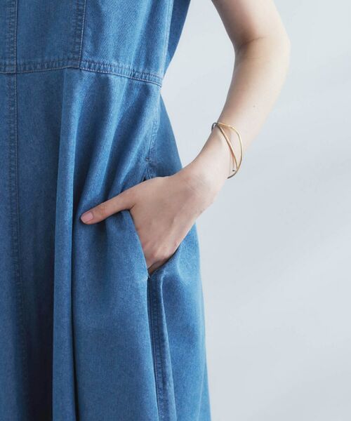 grove / グローブ ロング・マキシ丈ワンピース | すっきり見え 軽やかデニムノースリーブワンピース | 詳細15