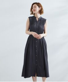 grove / グローブ ロング・マキシ丈ワンピース | シャンブレースモッキングワンピース