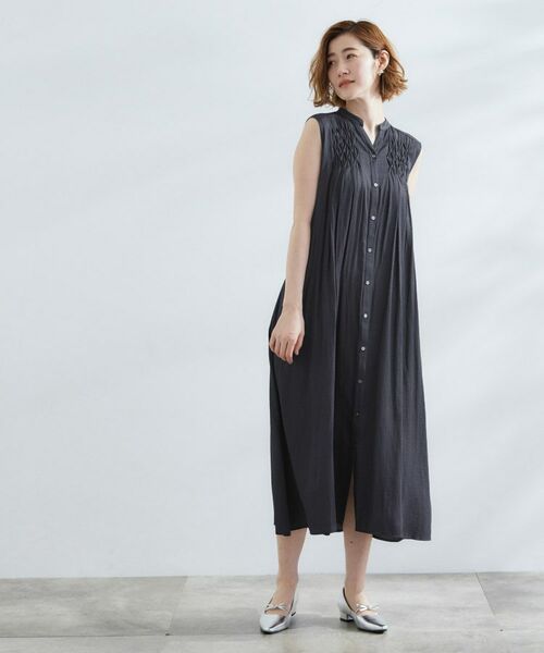 grove / グローブ ロング・マキシ丈ワンピース | シャンブレースモッキングワンピース | 詳細8