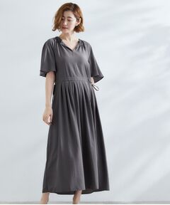 grove / グローブ ロング・マキシ丈ワンピース | 【晴れの日も雨の日も】撥水エアリーフレアスリーブワンピース