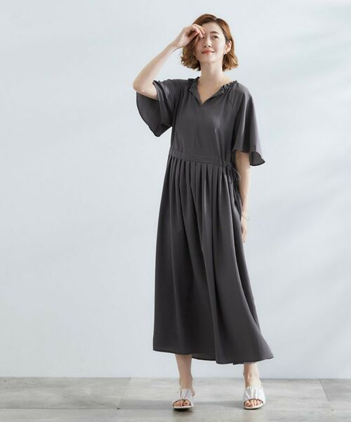 grove / グローブ ロング・マキシ丈ワンピース | 【晴れの日も雨の日も】撥水エアリーフレアスリーブワンピース | 詳細2