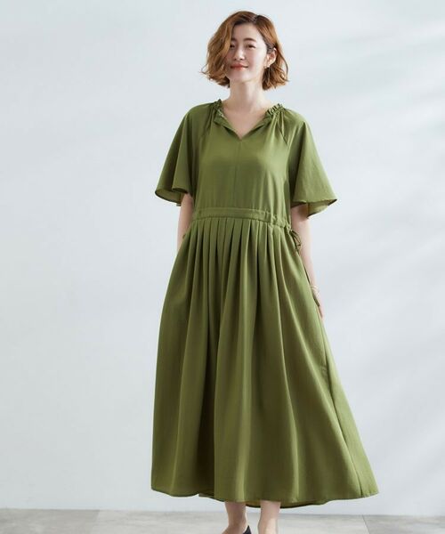 grove / グローブ ロング・マキシ丈ワンピース | 【晴れの日も雨の日も】撥水エアリーフレアスリーブワンピース | 詳細5