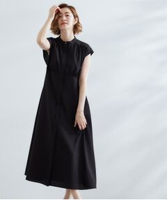 grove / グローブ ロング・マキシ丈ワンピース | ウエスト高見えでスタイルアップ　上品スタンドカラーシャツワンピース