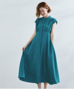 grove / グローブ ロング・マキシ丈ワンピース | ウエスト高見えでスタイルアップ　上品スタンドカラーシャツワンピース