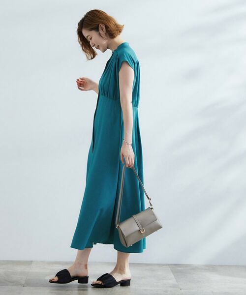 grove / グローブ ロング・マキシ丈ワンピース | ウエスト高見えでスタイルアップ 上品スタンドカラーシャツワンピース | 詳細11