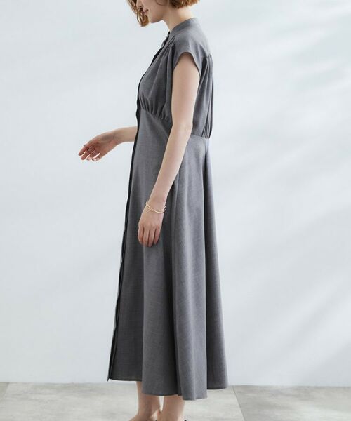 grove / グローブ ロング・マキシ丈ワンピース | ウエスト高見えでスタイルアップ 上品スタンドカラーシャツワンピース | 詳細14