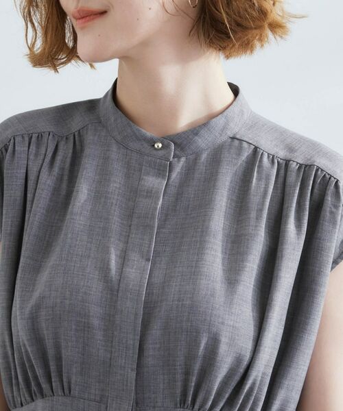 grove / グローブ ロング・マキシ丈ワンピース | ウエスト高見えでスタイルアップ 上品スタンドカラーシャツワンピース | 詳細16