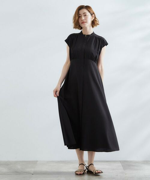 grove / グローブ ロング・マキシ丈ワンピース | ウエスト高見えでスタイルアップ 上品スタンドカラーシャツワンピース | 詳細7