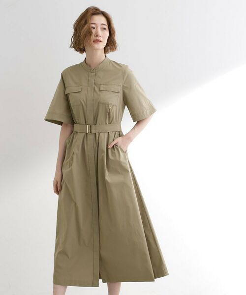 grove/グローブ 軽やかに決まる ワークシャツワンピース ソフトカーキ(027) 01(S) grove/グローブ 軽やかに決まる ワークシャツワンピース ソフトカーキ(027) 01(S)