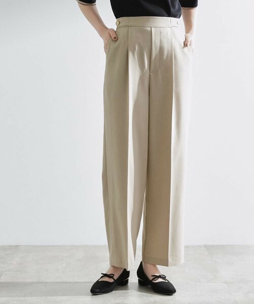 grove/グローブ 【洗える/美脚ラインキープ】ワイドパンツ ライトベージュ(051) 01(S) grove/グローブ 【洗える/美脚ラインキープ】ワイドパンツ ライトベージュ(051) 01(S)
