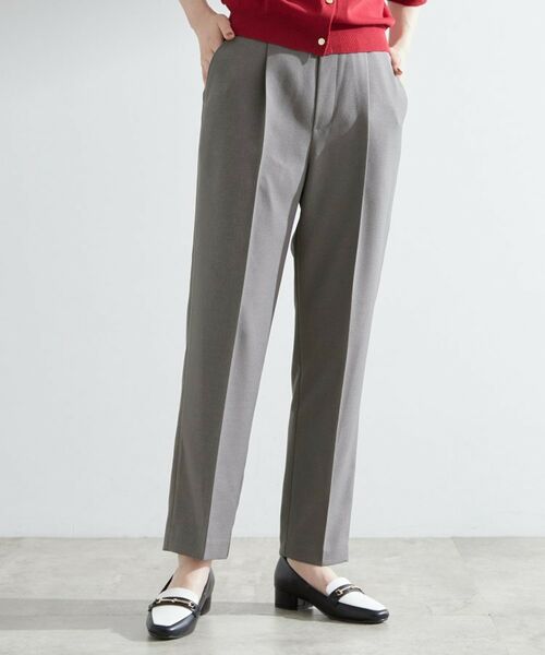 grove/グローブ 【洗える/美脚ラインキープ】テーパードパンツ チャコールグレー(014) 03(L) grove/グローブ 【洗える/美脚ラインキープ】テーパードパンツ チャコールグレー(014) 03(L)