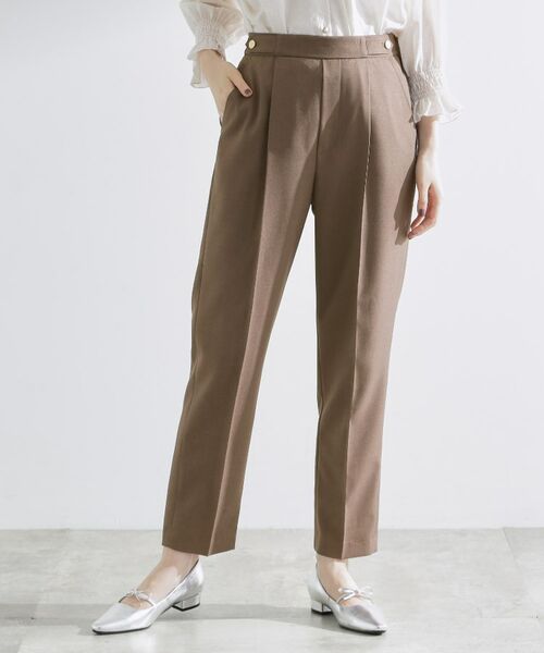 grove/グローブ 【洗える/美脚ラインキープ】テーパードパンツ ブラウン(044) 05(3L) grove/グローブ 【洗える/美脚ラインキープ】テーパードパンツ ブラウン(044) 05(3L)