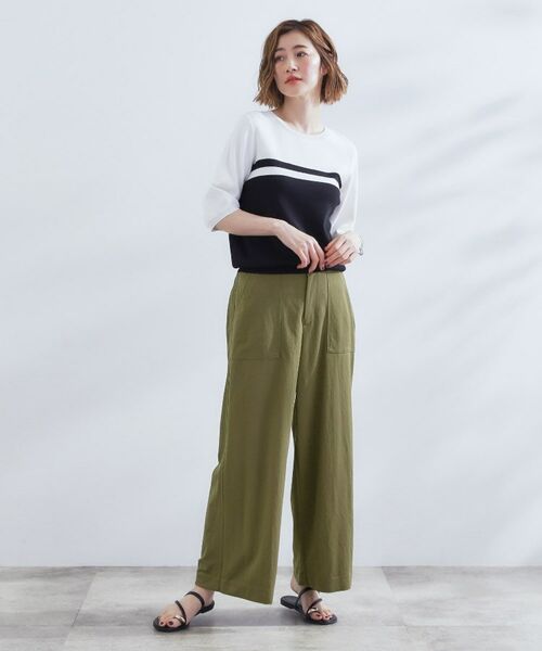 grove / グローブ ショート・ハーフ・半端丈パンツ | 【接触冷感】見た目はきちんと、着心地はらくちん クロップドベイカーパンツ | 詳細2