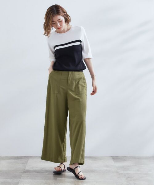 grove / グローブ ショート・ハーフ・半端丈パンツ | 【接触冷感】見た目はきちんと、着心地はらくちん クロップドベイカーパンツ | 詳細3