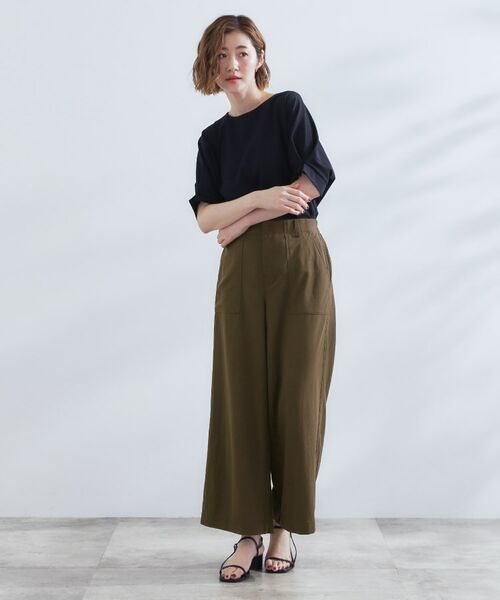 grove / グローブ ショート・ハーフ・半端丈パンツ | 【接触冷感】見た目はきちんと、着心地はらくちん クロップドベイカーパンツ | 詳細7