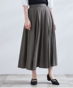 grove / グローブ ロング・マキシ丈スカート | 透け感がムードある 大人のタックギャザースカート
