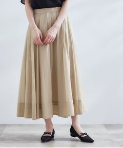 grove / グローブ ロング・マキシ丈スカート | 透け感がムードある 大人のタックギャザースカート