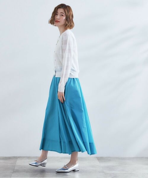 grove / グローブ ロング・マキシ丈スカート | 透け感がムードある 大人のタックギャザースカート | 詳細11