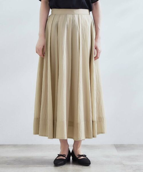 grove / グローブ ロング・マキシ丈スカート | 透け感がムードある 大人のタックギャザースカート | 詳細13