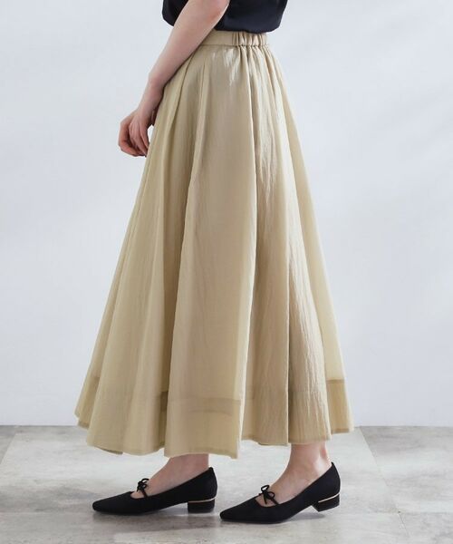 grove / グローブ ロング・マキシ丈スカート | 透け感がムードある 大人のタックギャザースカート | 詳細14