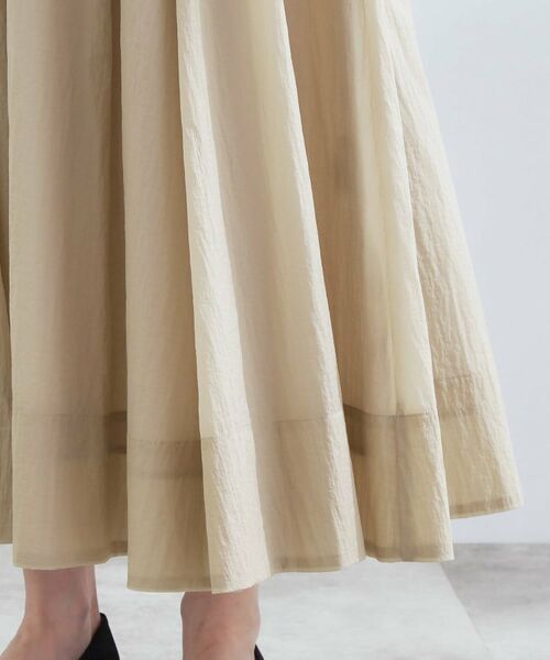 grove / グローブ ロング・マキシ丈スカート | 透け感がムードある 大人のタックギャザースカート | 詳細18