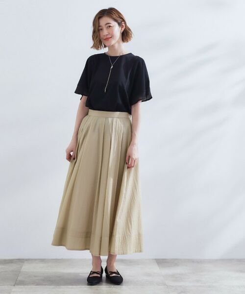 grove / グローブ ロング・マキシ丈スカート | 透け感がムードある 大人のタックギャザースカート | 詳細6