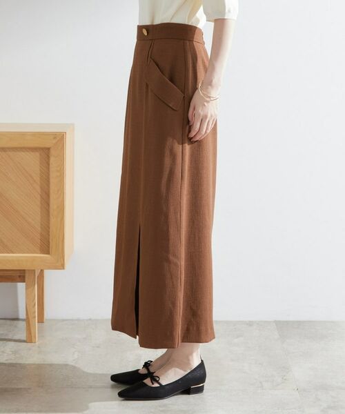 grove / グローブ ロング・マキシ丈スカート | 秋先取り　フラップポケットラップスカート | 詳細10