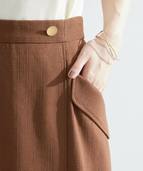 grove / グローブ ロング・マキシ丈スカート | 秋先取り　フラップポケットラップスカート | 詳細13