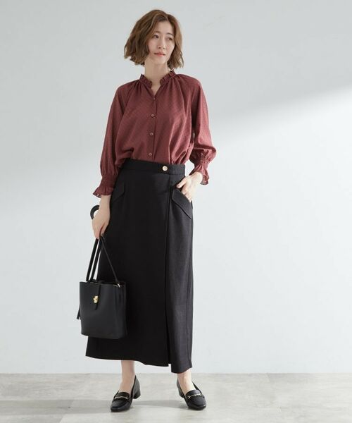 grove / グローブ ロング・マキシ丈スカート | 秋先取り　フラップポケットラップスカート | 詳細2