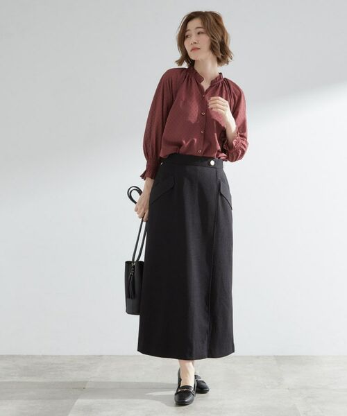 grove / グローブ ロング・マキシ丈スカート | 秋先取り　フラップポケットラップスカート | 詳細3