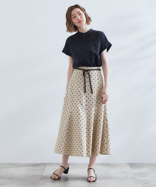 grove / グローブ ロング・マキシ丈スカート | ドットで華やぐ 軽やかマーメイドスカート | 詳細2