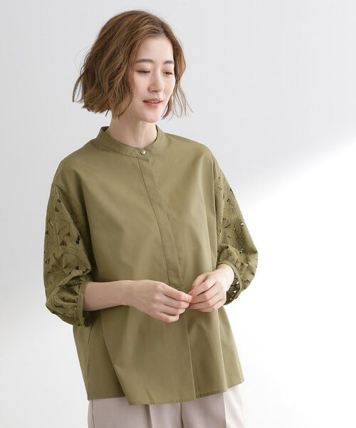 grove / グローブ シャツ・ブラウス | 【サスティナブル原料/二の腕カバー】華やか袖刺繍ブラウス | 詳細10