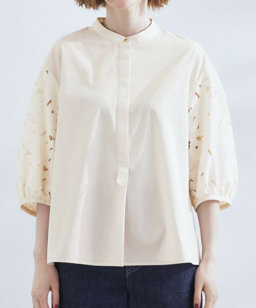 grove / グローブ シャツ・ブラウス | 【サスティナブル原料/二の腕カバー】華やか袖刺繍ブラウス | 詳細13
