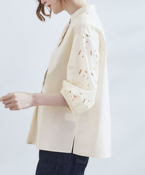 grove / グローブ シャツ・ブラウス | 【サスティナブル原料/二の腕カバー】華やか袖刺繍ブラウス | 詳細14