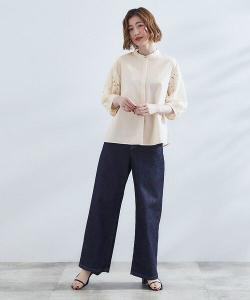 grove / グローブ シャツ・ブラウス | 【サスティナブル原料/二の腕カバー】華やか袖刺繍ブラウス | 詳細2