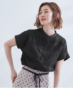 grove / グローブ シャツ・ブラウス | 涼やかさと上品さを兼ね備えた　レースシャツブラウス