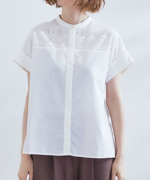 grove / グローブ シャツ・ブラウス | 涼やかさと上品さを兼ね備えた　レースシャツブラウス | 詳細13