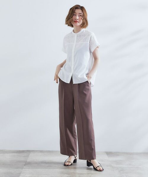 grove / グローブ シャツ・ブラウス | 涼やかさと上品さを兼ね備えた　レースシャツブラウス | 詳細2