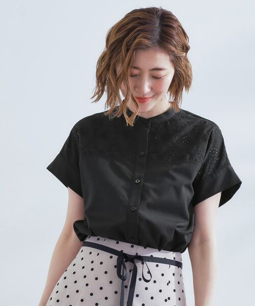 grove / グローブ シャツ・ブラウス | 涼やかさと上品さを兼ね備えた　レースシャツブラウス | 詳細5