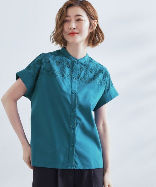 grove / グローブ シャツ・ブラウス | 涼やかさと上品さを兼ね備えた　レースシャツブラウス | 詳細9