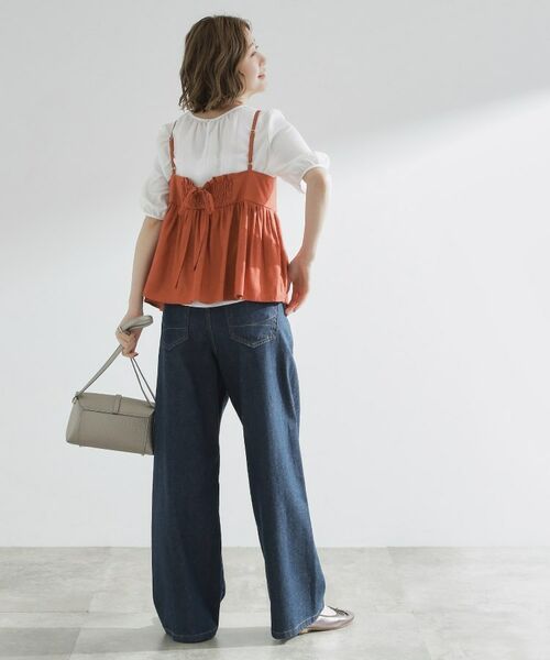 grove / グローブ シャツ・ブラウス | 【2点SET/お洒落見え/体型カバー】ツイード調キャミ×ブラウスセット | 詳細11