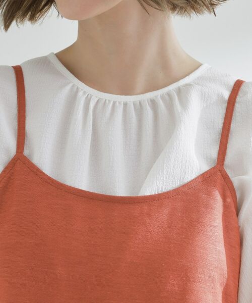 grove / グローブ シャツ・ブラウス | 【2点SET/お洒落見え/体型カバー】ツイード調キャミ×ブラウスセット | 詳細18