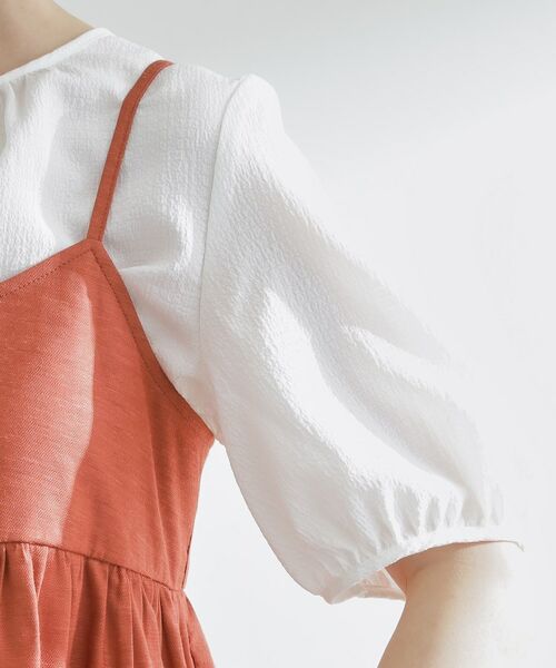 grove / グローブ シャツ・ブラウス | 【2点SET/お洒落見え/体型カバー】ツイード調キャミ×ブラウスセット | 詳細19