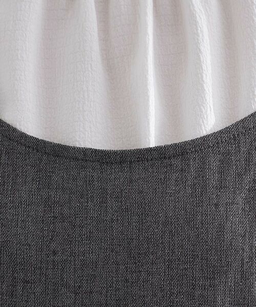 grove / グローブ シャツ・ブラウス | 【2点SET/お洒落見え/体型カバー】ツイード調キャミ×ブラウスセット | 詳細4
