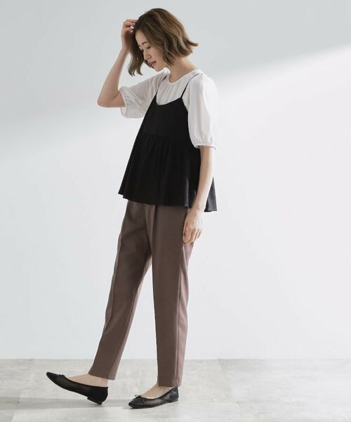 grove / グローブ シャツ・ブラウス | 【2点SET/お洒落見え/体型カバー】ツイード調キャミ×ブラウスセット | 詳細7