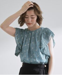 grove / グローブ シャツ・ブラウス | プリーツが彩る 華やか花柄ブラウス