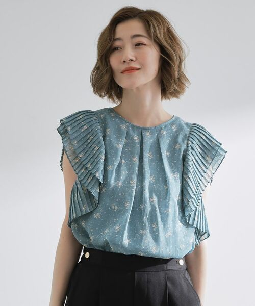 grove / グローブ シャツ・ブラウス | プリーツが彩る 華やか花柄ブラウス | 詳細1