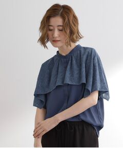 grove / グローブ シャツ・ブラウス | 透け感と刺繍で魅せる　ペイズリー刺繍ケープブラウス